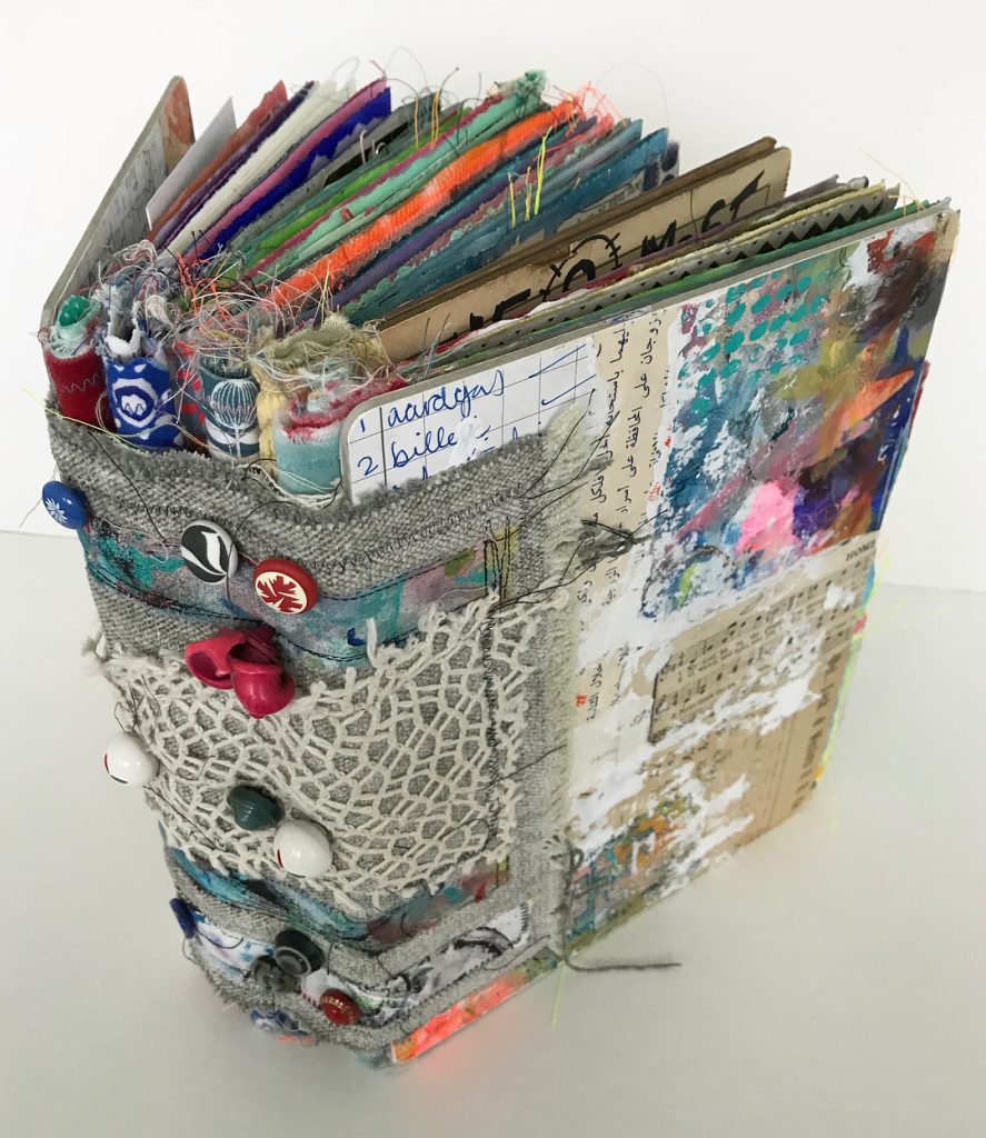 junk journal made from fabric