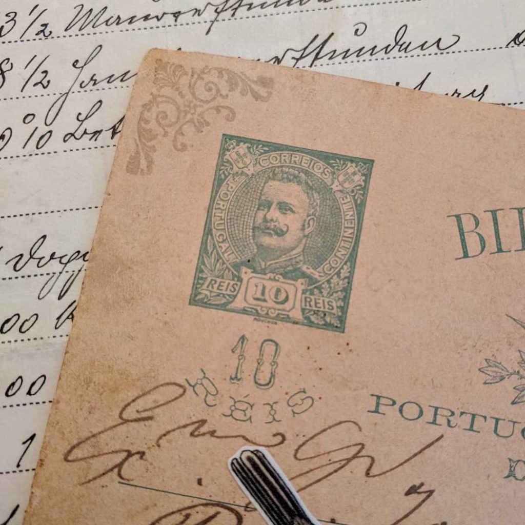 details of the inked stamp on the postcard