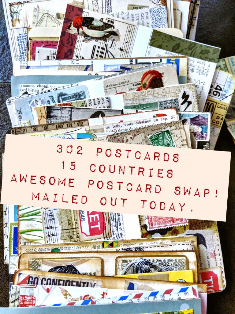 Instagram announcement on the postcard swap