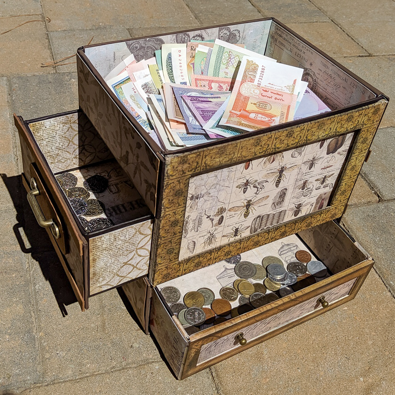 A treasure box made for coins and currency